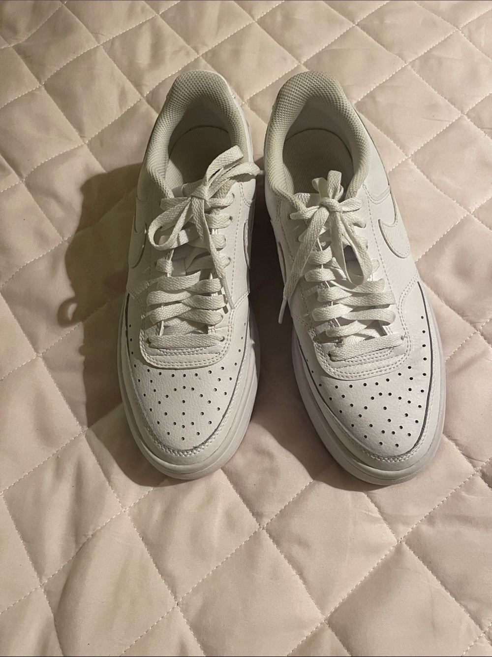 Nike Air Force 1 "07  All-White Lace-Up Sneakers - Size 8.5 M